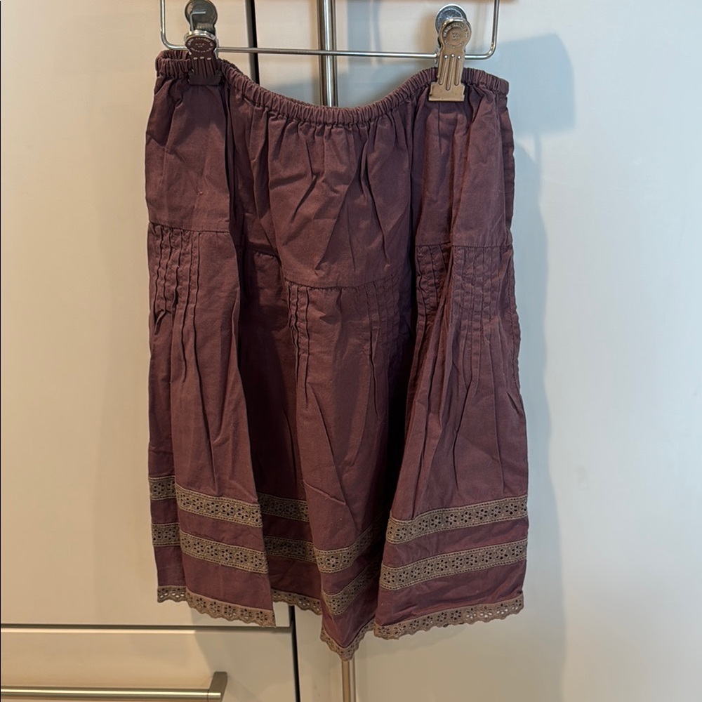 Bonpoint Purple Skirt with Lace Trim
